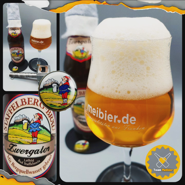 Im Glas eingeschenkt, das Helle Bockbier der Brauerei Staffelberg Bräu Zwergator. Toll in Szene gesetzt von PhilysLuederserBrew .