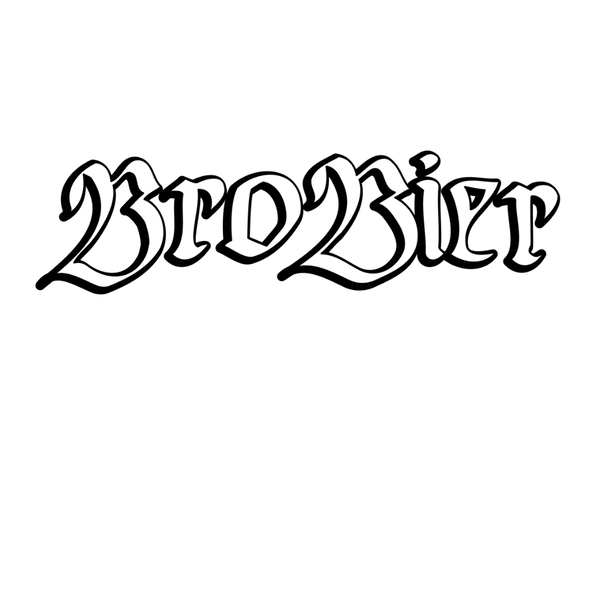 Moderner Schriftzug in schwar, weißer Hintergrund, Bro (fürBrüder/Freunde) Bier