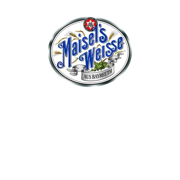Ovales Logo, Blauer Schriftzug, Maisel`s Weisse aus Bayreuth