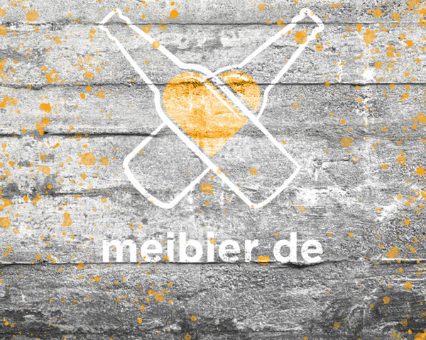 Meibier Logo mit zwei Bierflaschen und Schriftzug